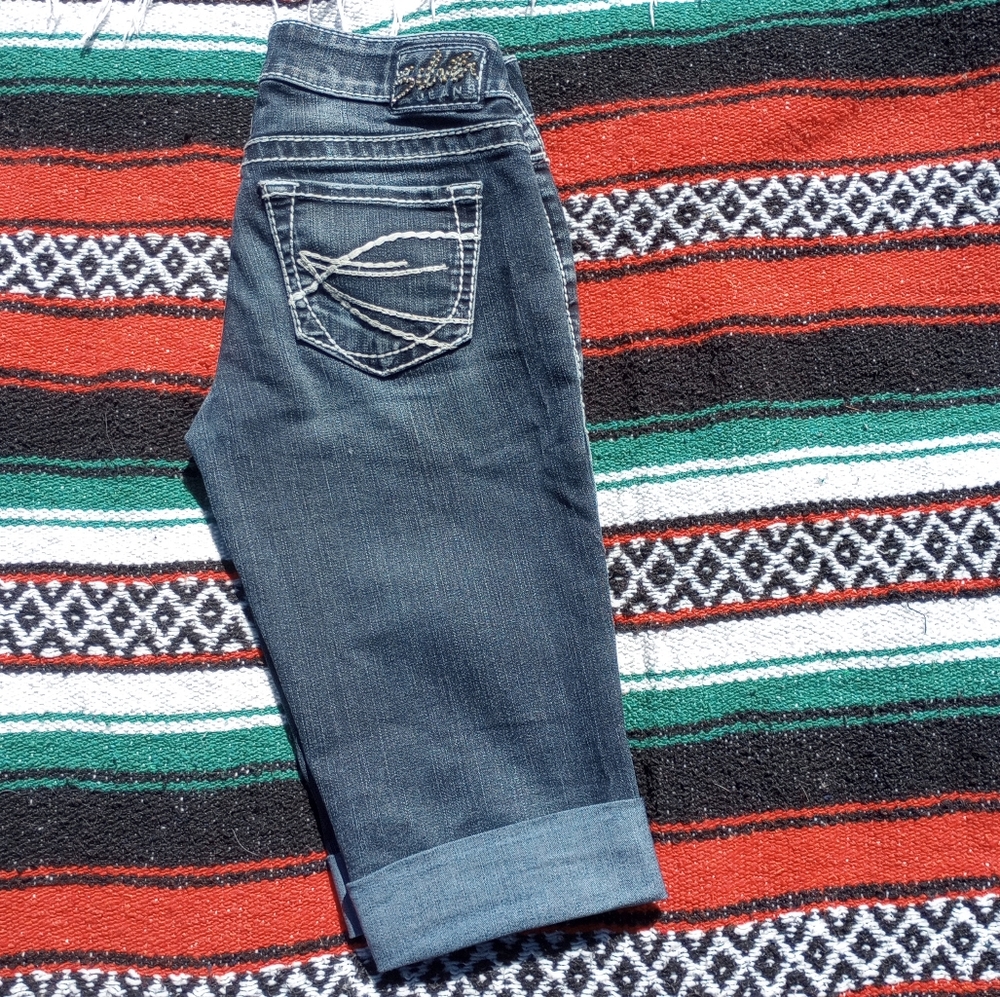 Silver Cut Off Capris